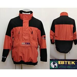Eddie Bauer EBTEK Anorak Jacket Men's M Red/Black Vintage